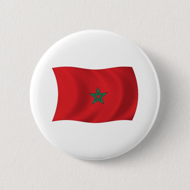 Badge Rond 5 Cm Bouton du drapeau du Maroc (Devant)