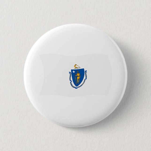 Badge Rond 5 Cm Bouton du drapeau du Massachusetts (Devant)