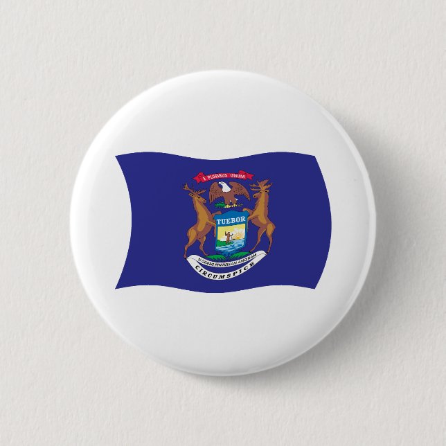 Badge Rond 5 Cm Bouton du drapeau du Michigan (Devant)
