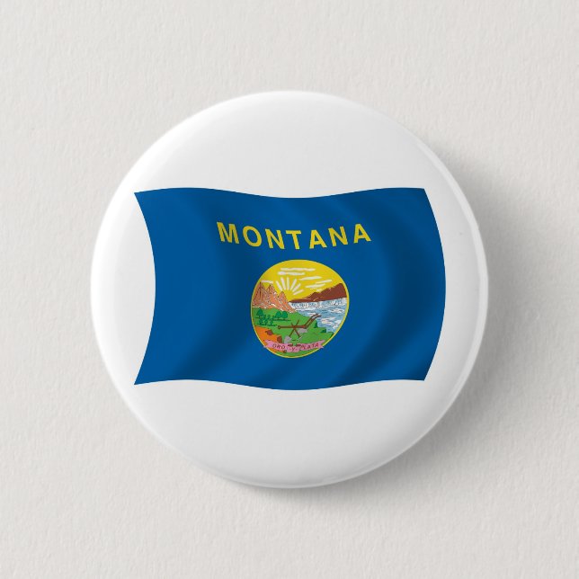 Badge Rond 5 Cm Bouton du drapeau du Montana (Devant)