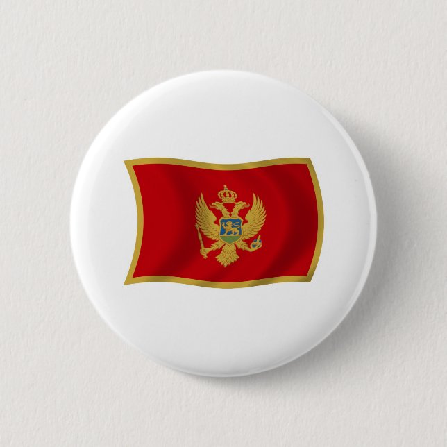 Badge Rond 5 Cm Bouton du drapeau du Monténégro (Devant)