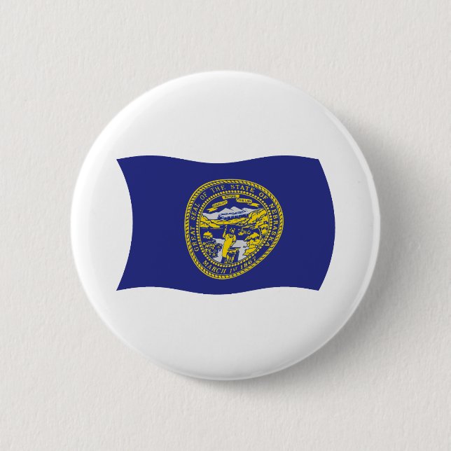 Badge Rond 5 Cm Bouton du drapeau du Nebraska (Devant)