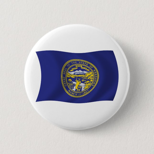 Badge Rond 5 Cm Bouton du drapeau du Nebraska (Devant)
