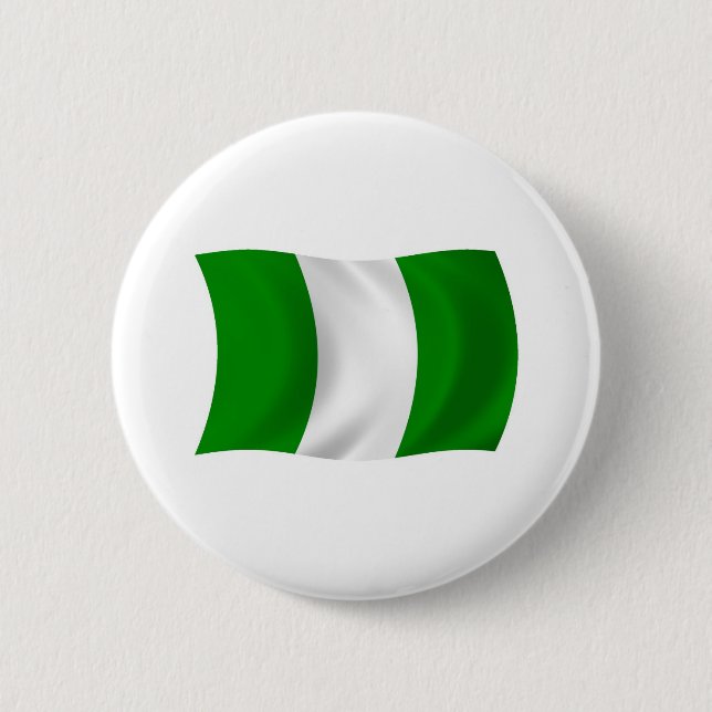 Badge Rond 5 Cm Bouton du drapeau du Nigéria (Devant)