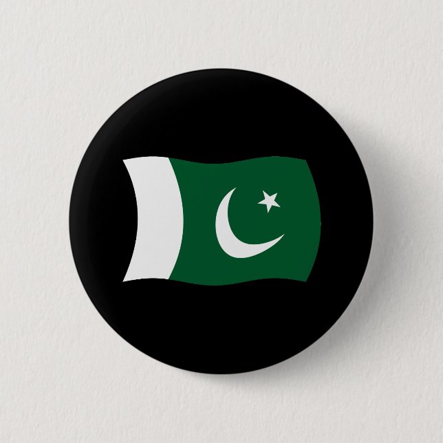 Badge Rond 5 Cm Bouton du drapeau du Pakistan (Devant)