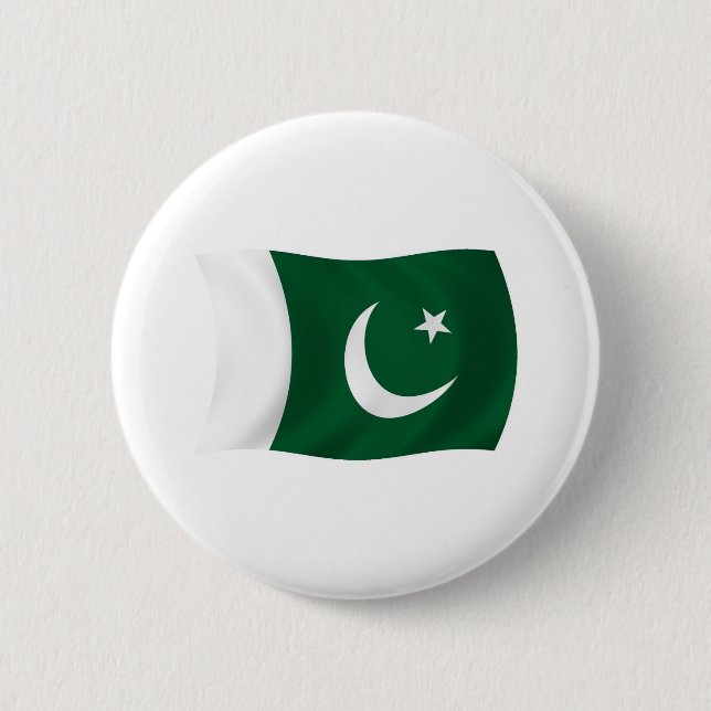 Badge Rond 5 Cm Bouton du drapeau du Pakistan (Devant)