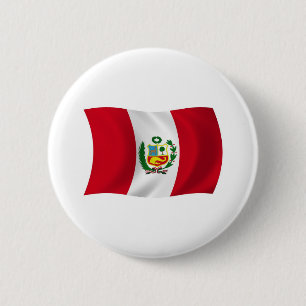 Badge Rond 5 Cm Bouton du drapeau du Pérou