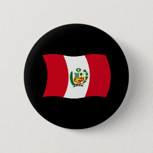 Badge Rond 5 Cm Bouton du drapeau du Pérou