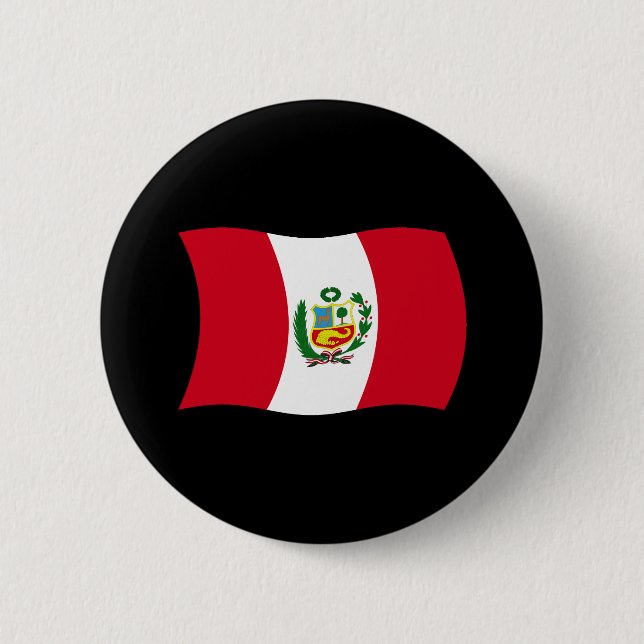 Badge Rond 5 Cm Bouton du drapeau du Pérou (Devant)