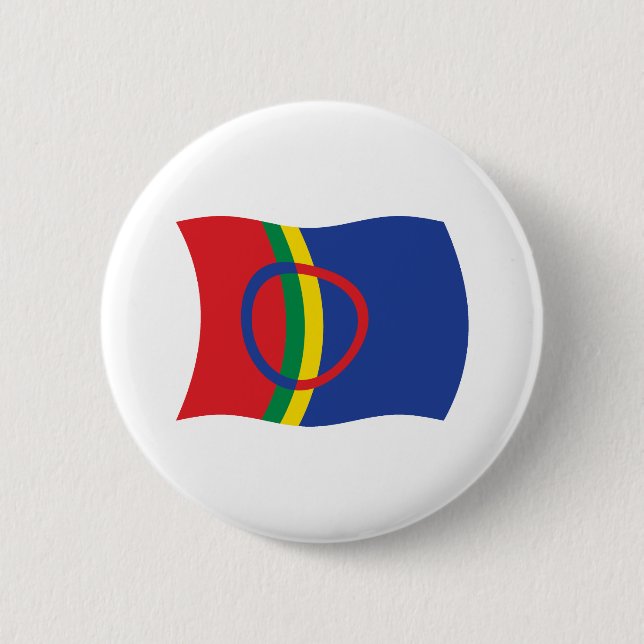 Badge Rond 5 Cm Bouton du drapeau du peuple Sami (Devant)