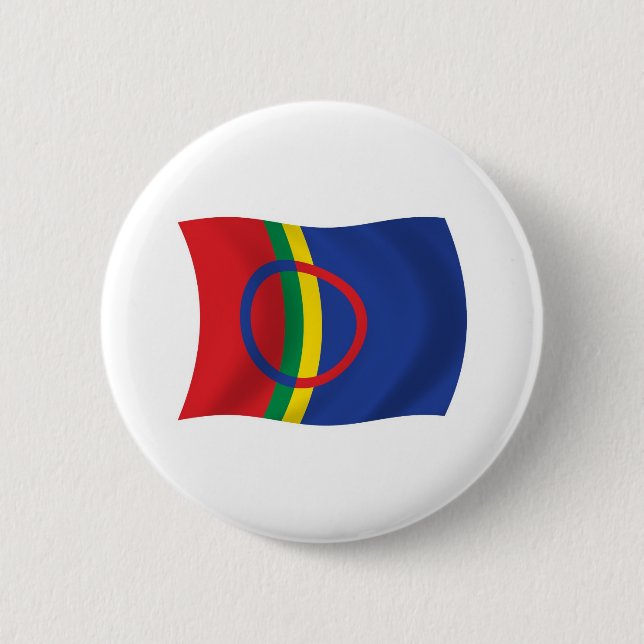 Badge Rond 5 Cm Bouton du drapeau du peuple Sami (Devant)