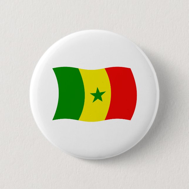 Badge Rond 5 Cm Bouton du drapeau du Sénégal (Devant)