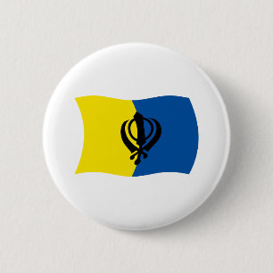 Badge Rond 5 Cm Bouton du drapeau du sikhisme