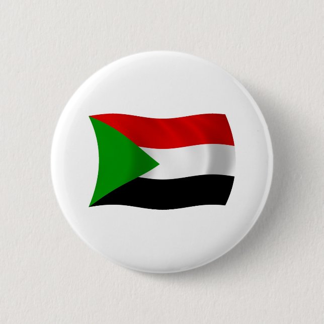 Badge Rond 5 Cm Bouton du drapeau du Soudan (Devant)