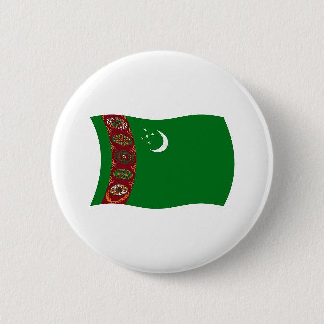 Badge Rond 5 Cm Bouton du drapeau du Turkménistan (Devant)