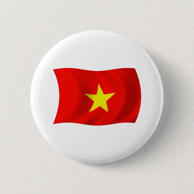 Badge Rond 5 Cm Bouton du drapeau du Vietnam (Devant)