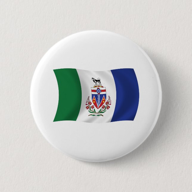 Badge Rond 5 Cm Bouton du drapeau du Yukon (Devant)