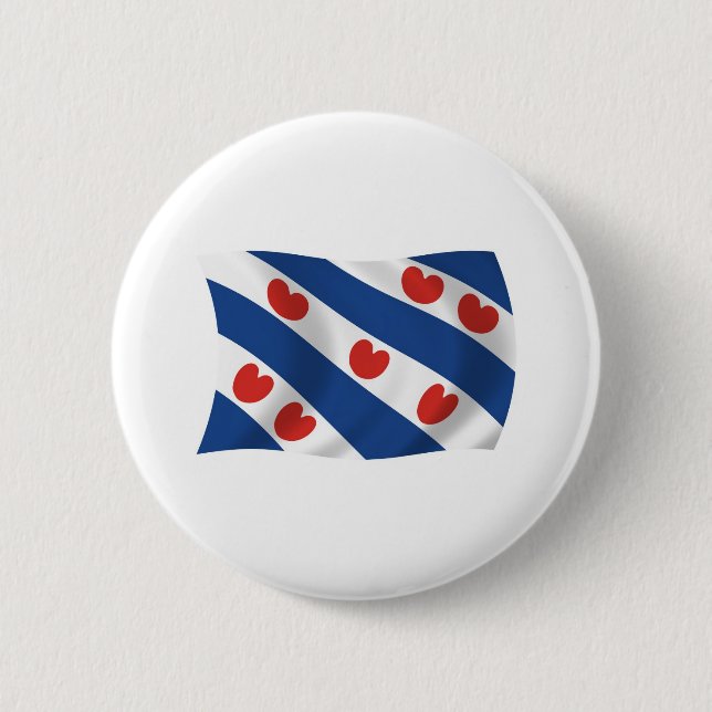 Badge Rond 5 Cm Bouton du drapeau frison (Devant)