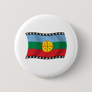 Badge Rond 5 Cm Bouton du drapeau mapuche
