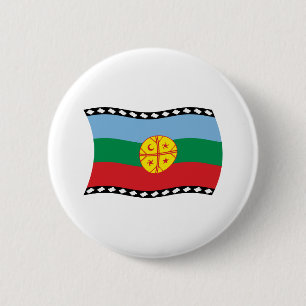 Badge Rond 5 Cm Bouton du drapeau mapuche