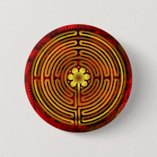 Badge Rond 5 Cm Bouton du feu de labyrinthe de Chartres