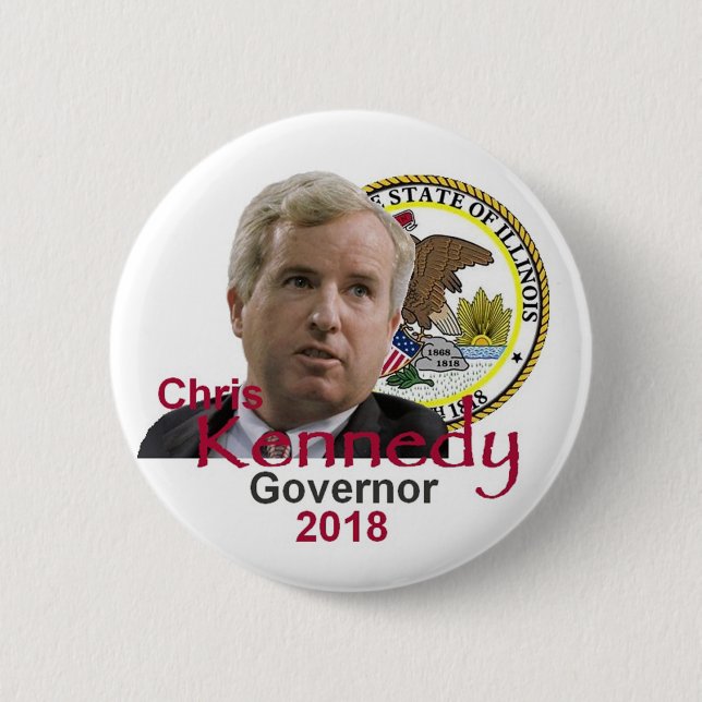Badge Rond 5 Cm Bouton du Gouverneur de Chris KENNEDY (Devant)