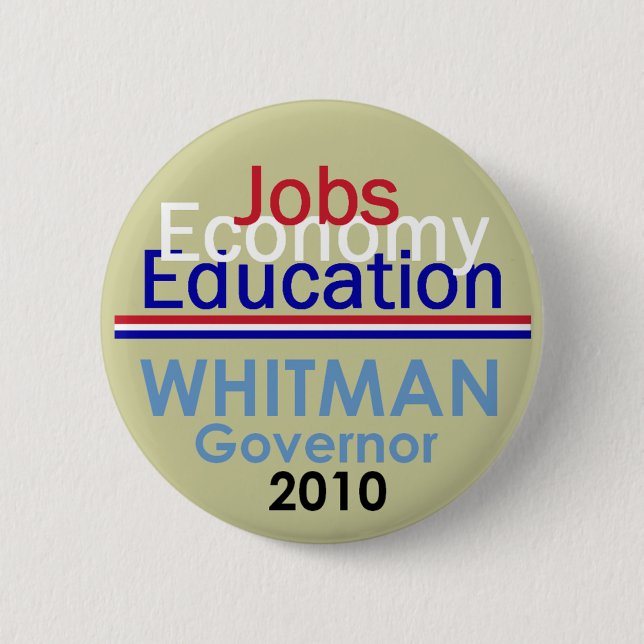 Badge Rond 5 Cm Bouton du Gouverneur de WHITMAN (Devant)