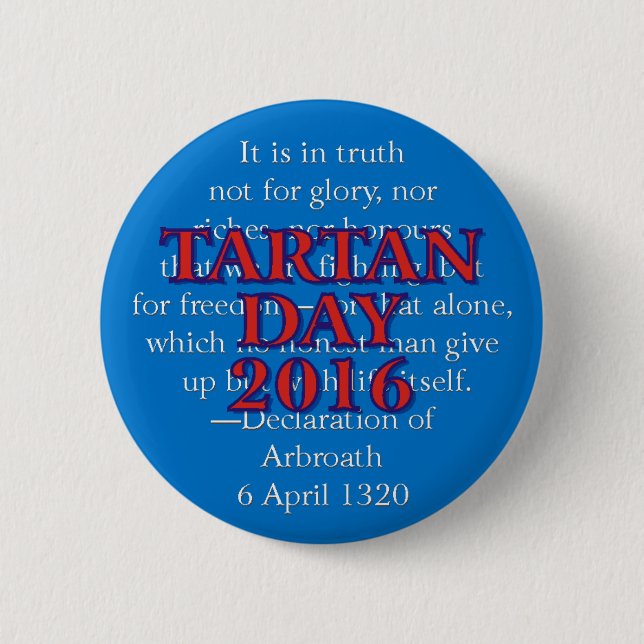 Badge Rond 5 Cm Bouton du jour 2016 de tartan (Devant)
