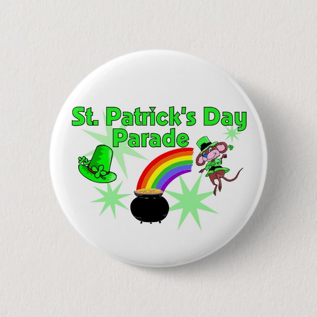 Badge Rond 5 Cm Bouton du jour de St Patrick (Devant)
