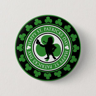 Badge Rond 5 Cm Bouton du jour de St Patrick heureux