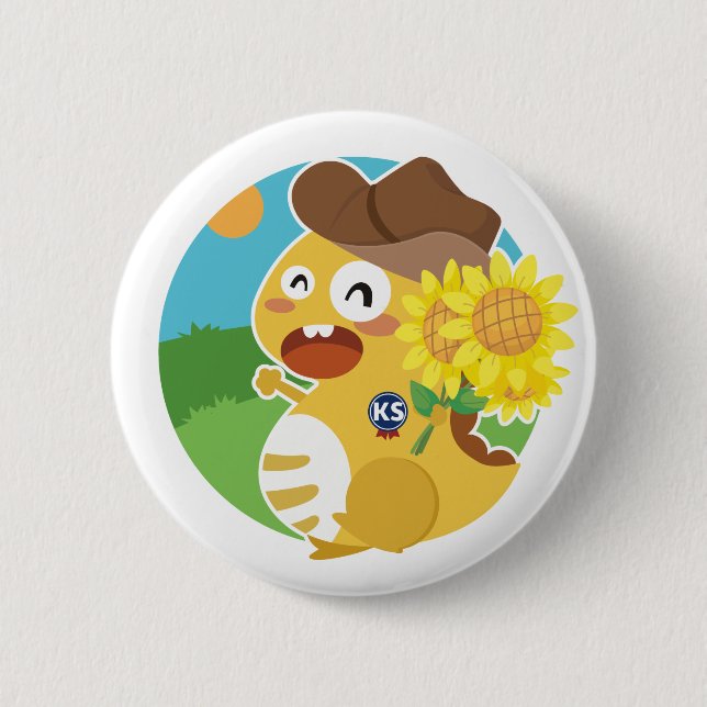 Badge Rond 5 Cm Bouton du Kansas VIPKID (Devant)