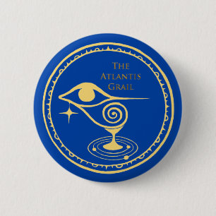 Badge Rond 5 Cm Bouton du logo Atlantis Grail - Quadrant bleu