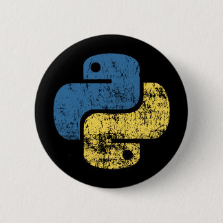 Badge Rond 5 Cm Bouton du logo de la programmation de phyton