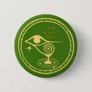 Badge Rond 5 Cm Bouton du logo de l'Atlantis Grail - Quadrant vert