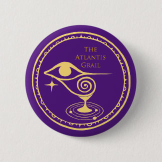 Badge Rond 5 Cm Bouton du logo de l'Atlantis Grail - violet