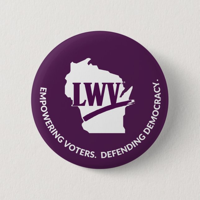 Badge Rond 5 Cm Bouton du logo LWV Wisconsin (Devant)