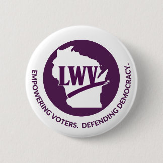 Badge Rond 5 Cm Bouton du logo LWV Wisconsin - Fond blanc