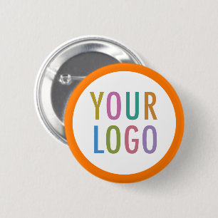 Badge Rond 5 Cm Bouton du logo orange en arrière en 5 tailles