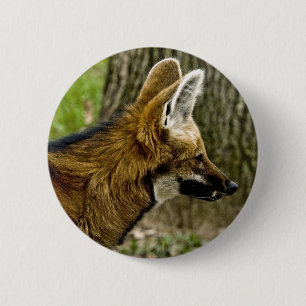 Badge Rond 5 Cm Bouton du loup Maned 1529