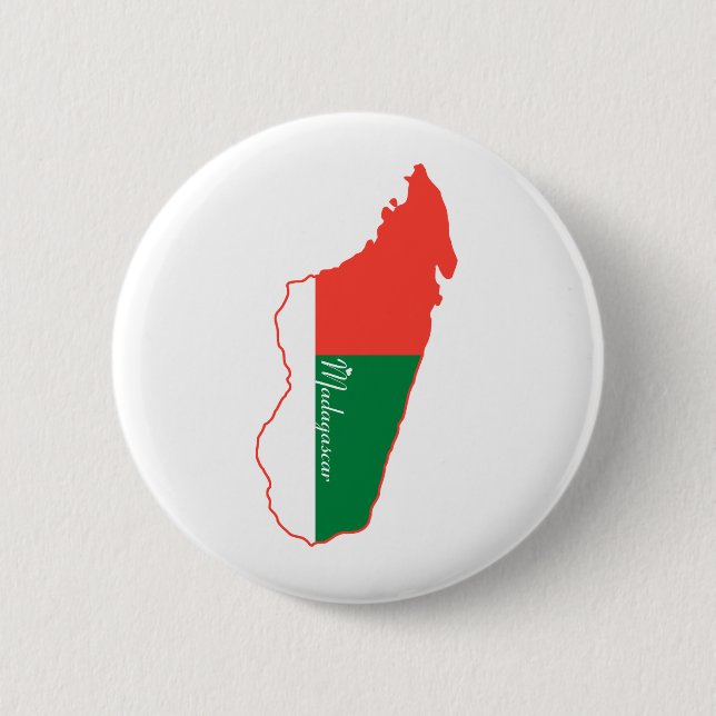 Badge Rond 5 Cm Bouton du Madagascar (Devant)