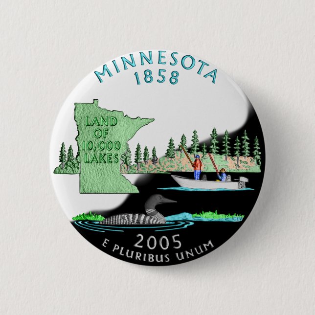 Badge Rond 5 Cm Bouton du Minnesota (Devant)
