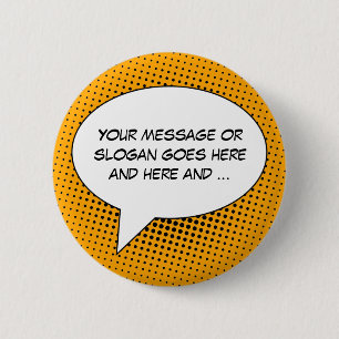 Badge Rond 5 Cm Bouton du Modèle de messages pour buller la parole