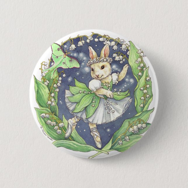 Badge Rond 5 Cm Bouton du muguet (Devant)