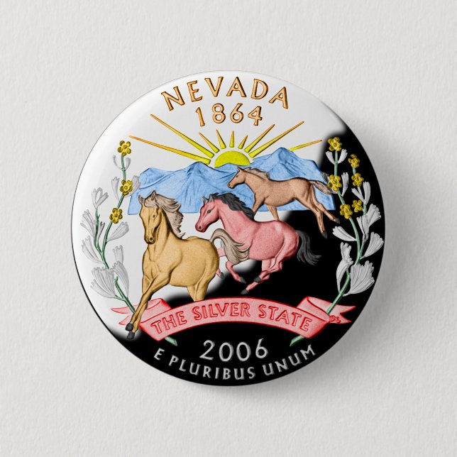 Badge Rond 5 Cm Bouton du Nevada (Devant)
