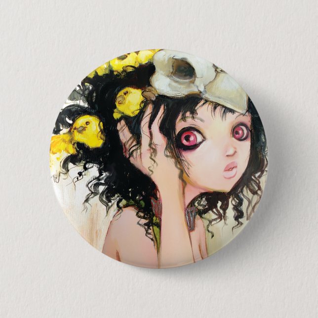 Badge Rond 5 Cm Bouton du nid de l'oiseau (Devant)