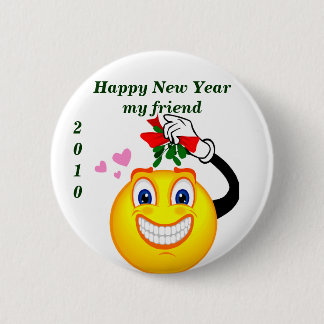 Badge Rond 5 Cm Bouton du Nouvel An heureux