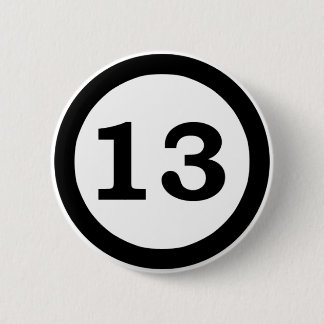 Badge Rond 5 Cm Bouton du numéro 13