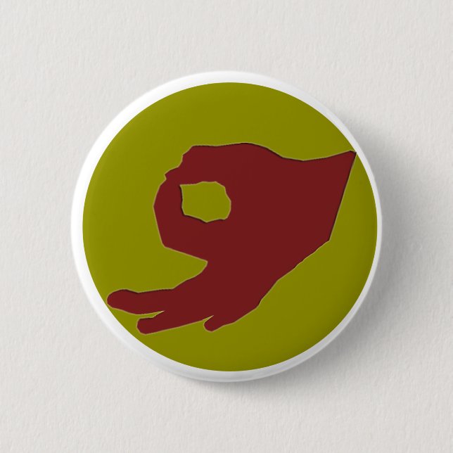 Badge Rond 5 Cm Bouton du numéro 2 de jeu de main de cercle (Devant)