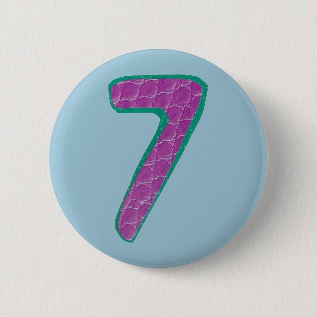 Badge Rond 5 Cm Bouton du numéro sept (Devant)