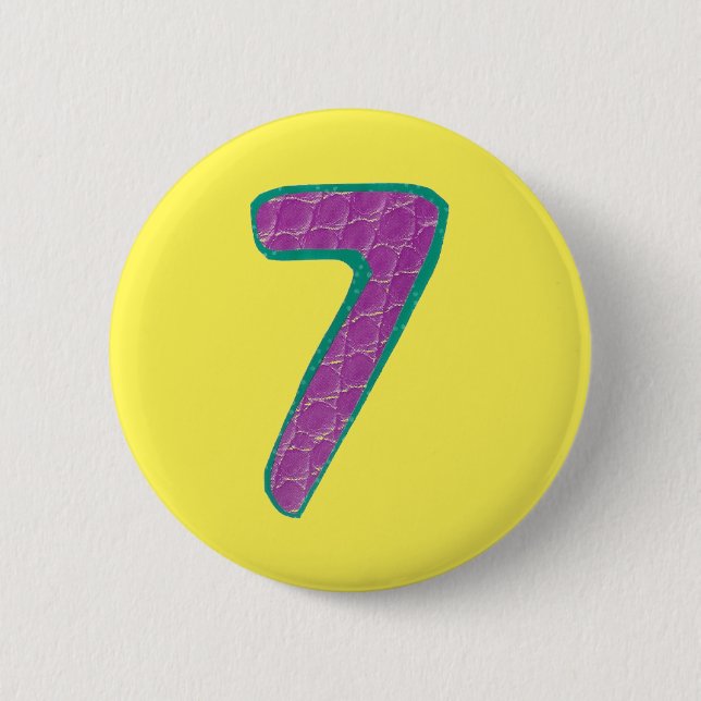 Badge Rond 5 Cm Bouton du numéro sept (Devant)